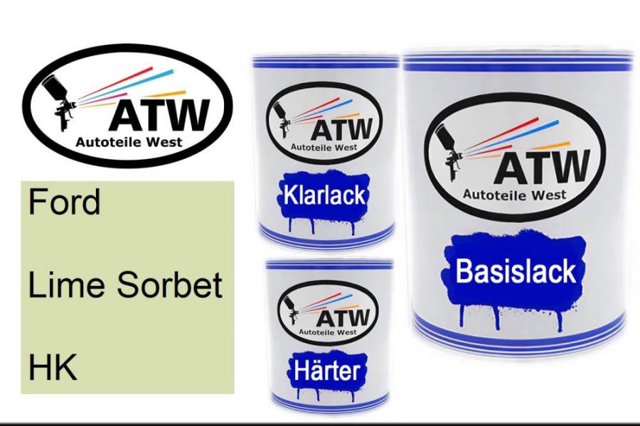 Ford, Lime Sorbet, HK: 1L Lackdose + 1L Klarlack + 500ml Härter - Set, von ATW Autoteile West.